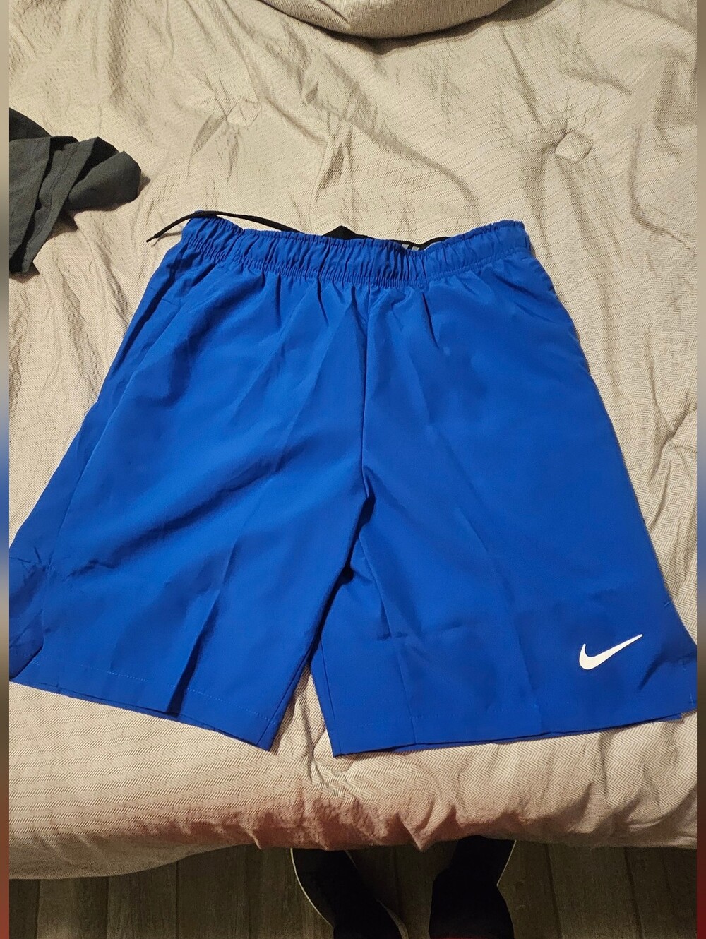 Nike Men’s Bright Blue Athletic Shorts with White Swoosh
